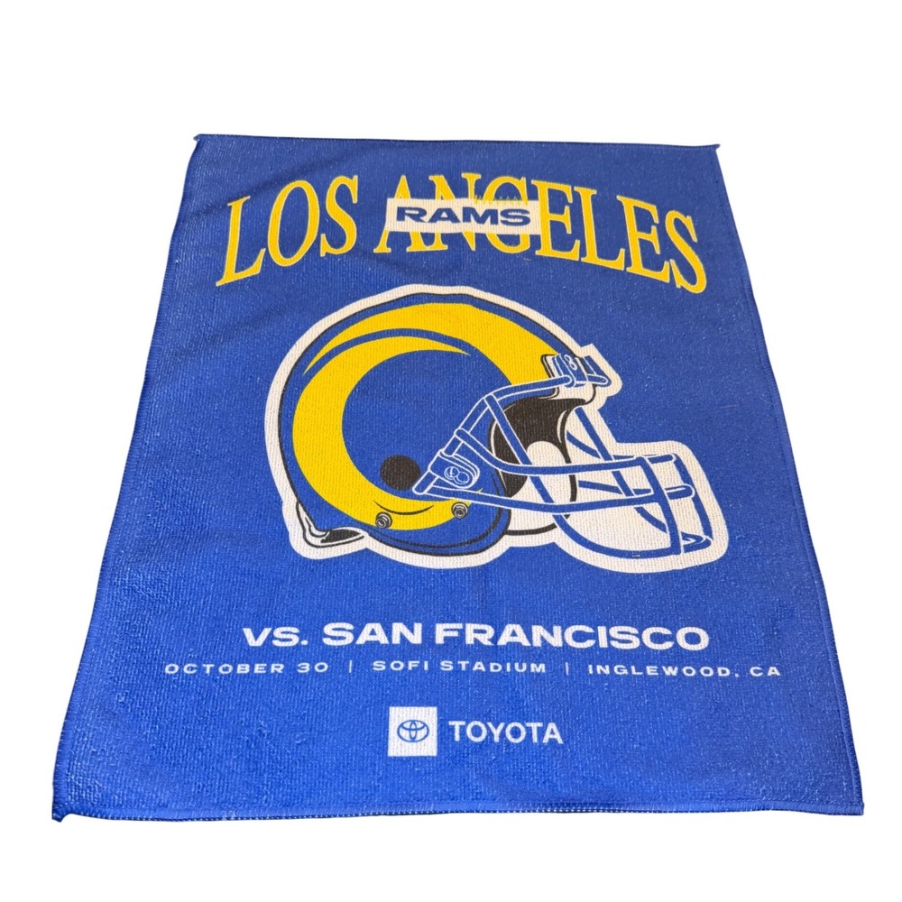 Los Angeles Rams vs San Francisco 49ers Rally Towel SoFi Stadium Oct 30 Toyota